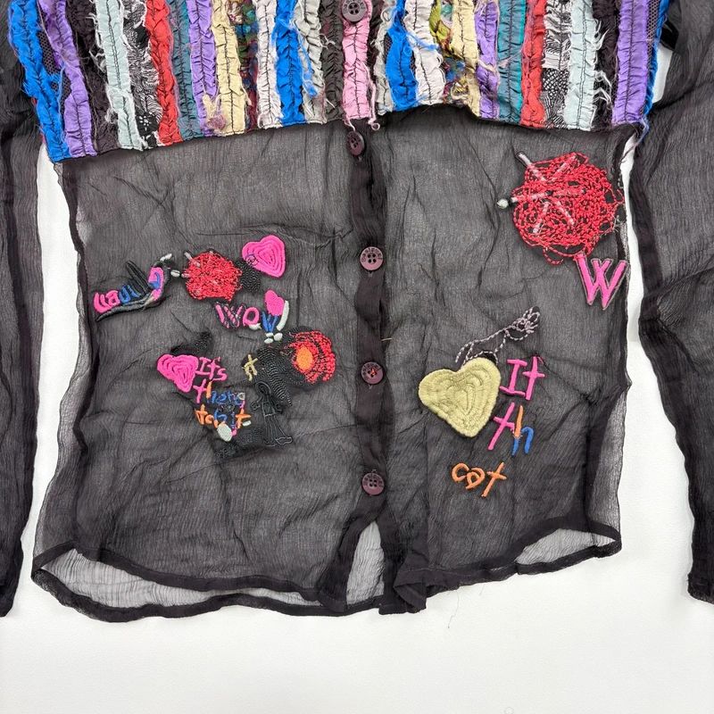 Desigual embroidered Sheer Shirt