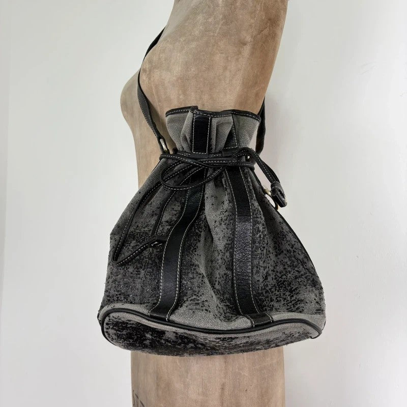Vintage Lancel distressed leather Bucket bag