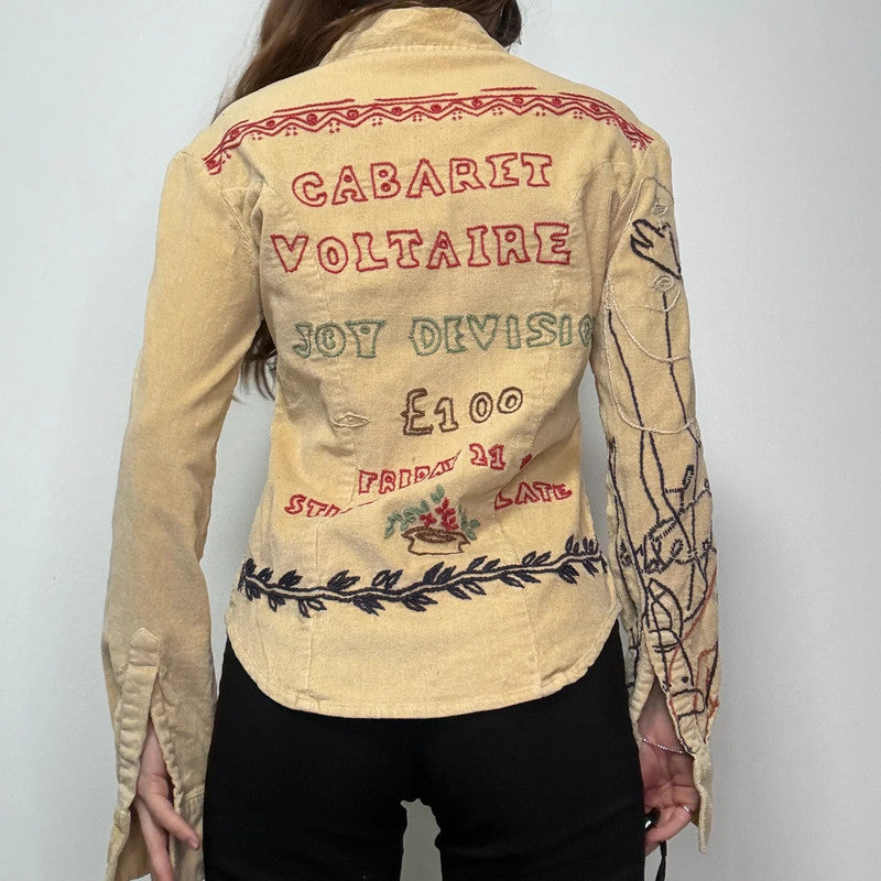 embroidered western corduroy shirt