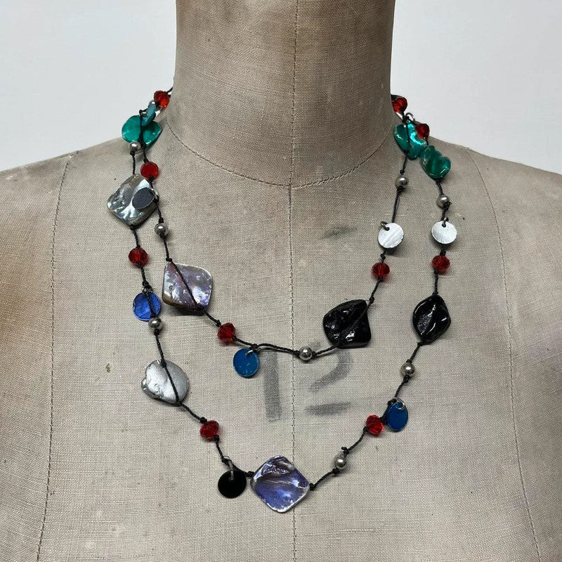 Chunky boho Pearl layered necklace
