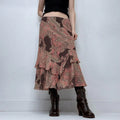 sheer ruffle asymmetric fairy skirt