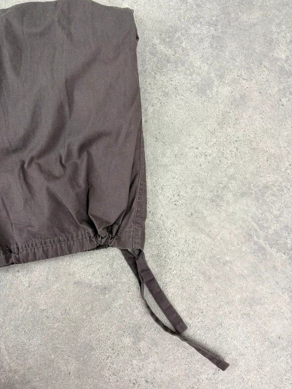 brown drawstring cotton pants
