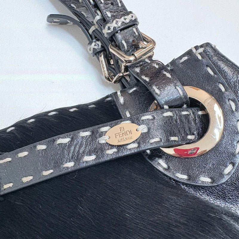black ponyhair Fendi eyelet bag