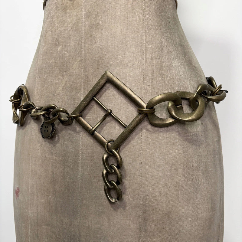 brass metal chain belt