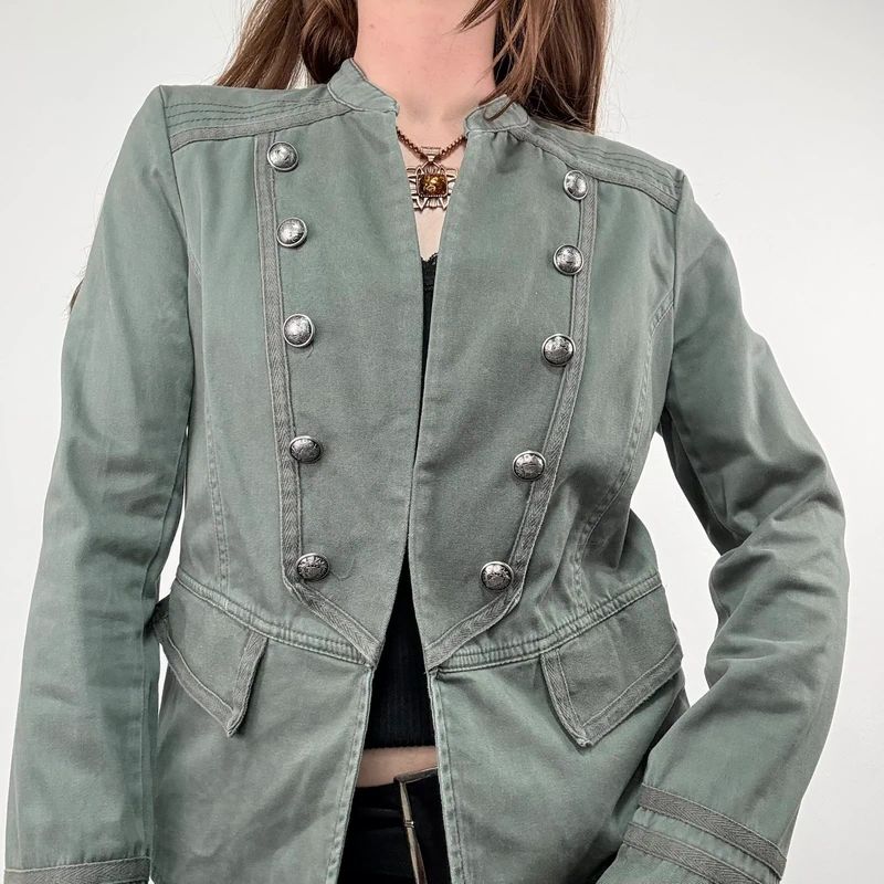khaki military napoleonic fitted regency jacket