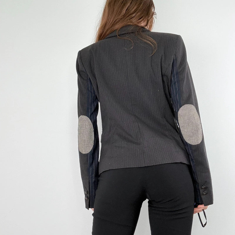 Boxy pinstripe utility blazer