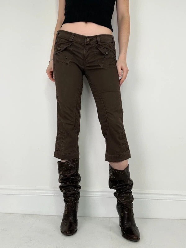 napoleonic brown cropped capri pants