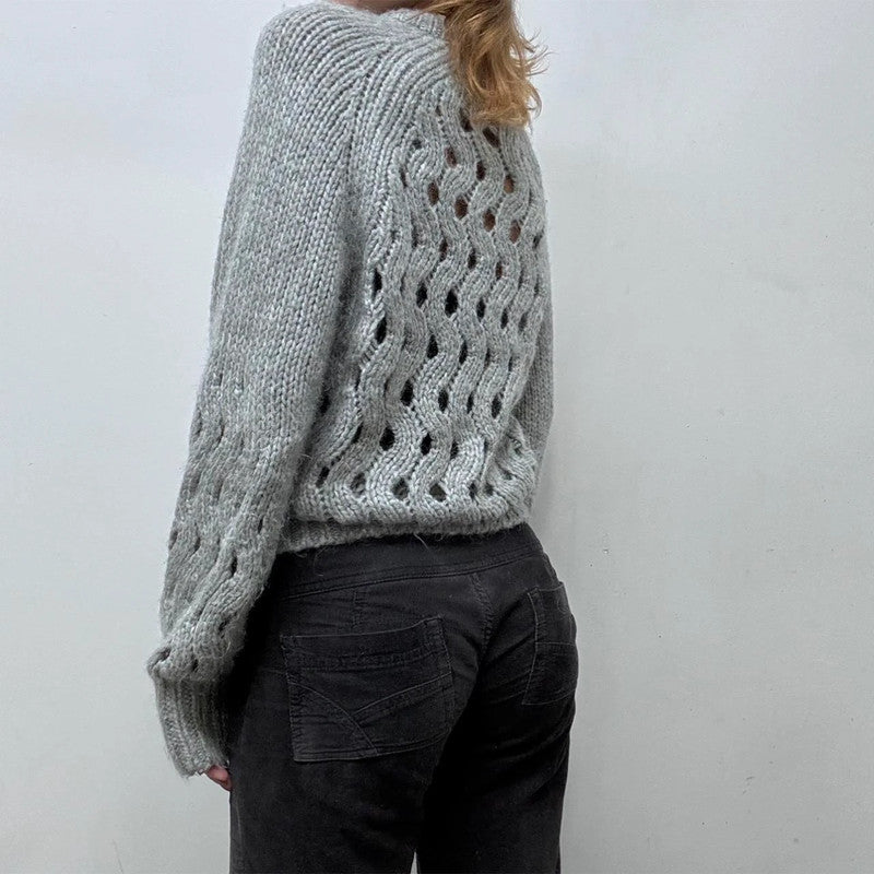Alpaca wool knit sheer jumper