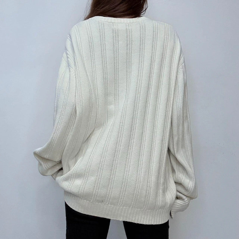 cream knitted oversized jumper