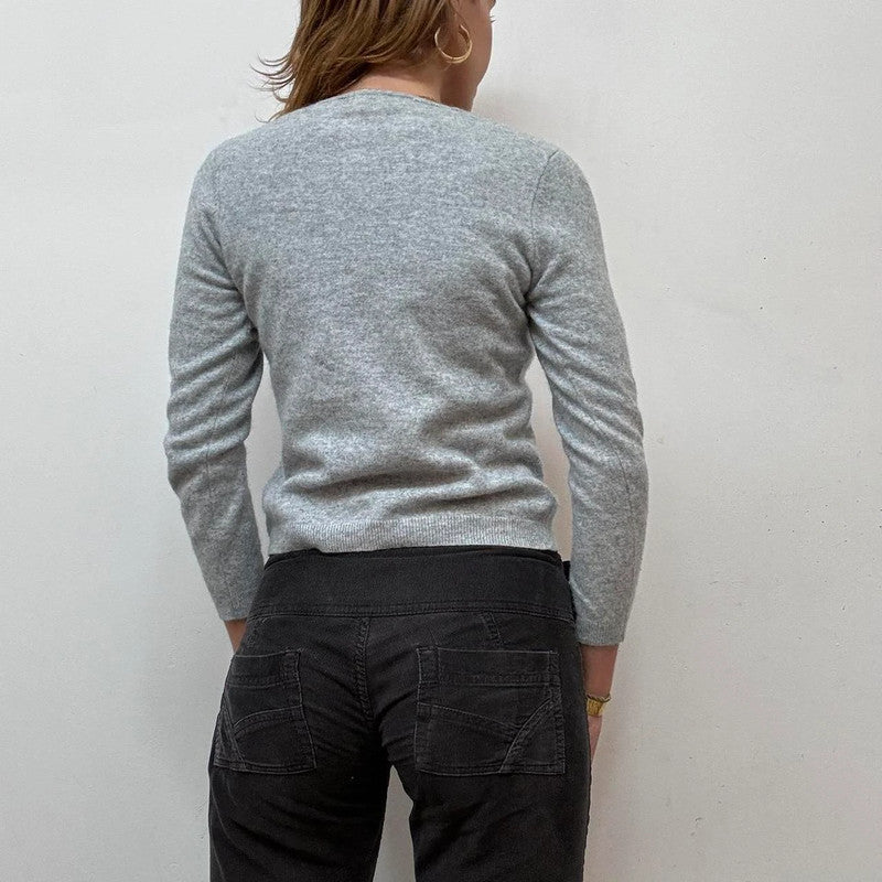 grey cashmere knitted jumper