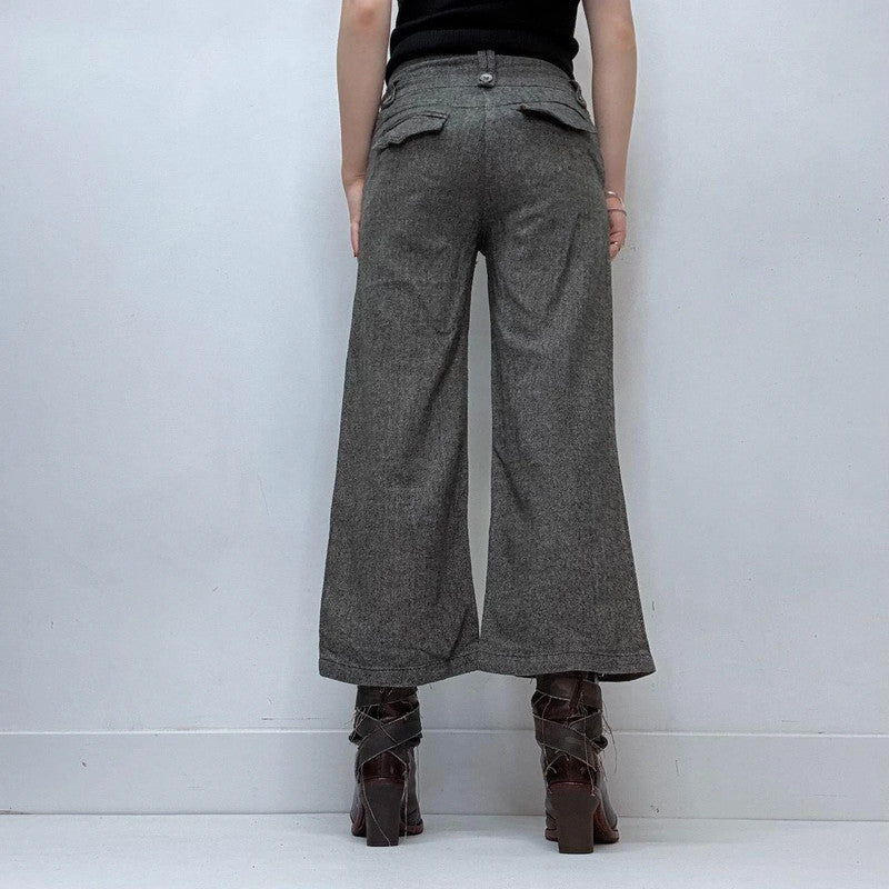 flared cropped suit pants