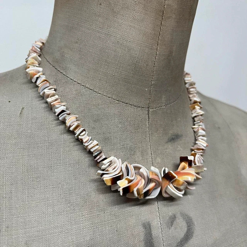 Boho beach shell beaded necklace