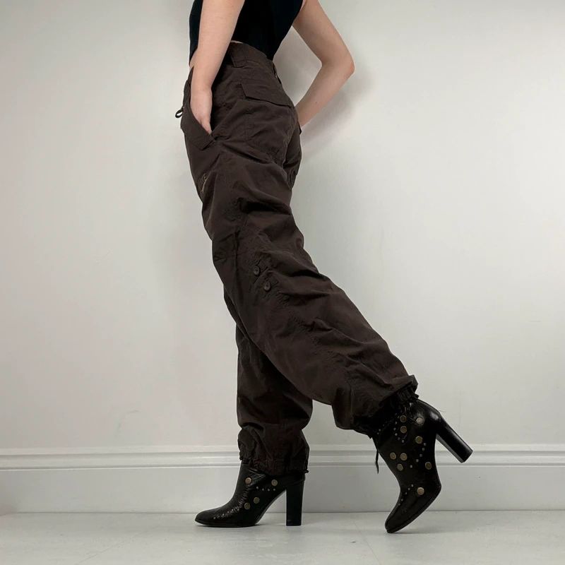 brown Nike low rise tracksuit bottoms
