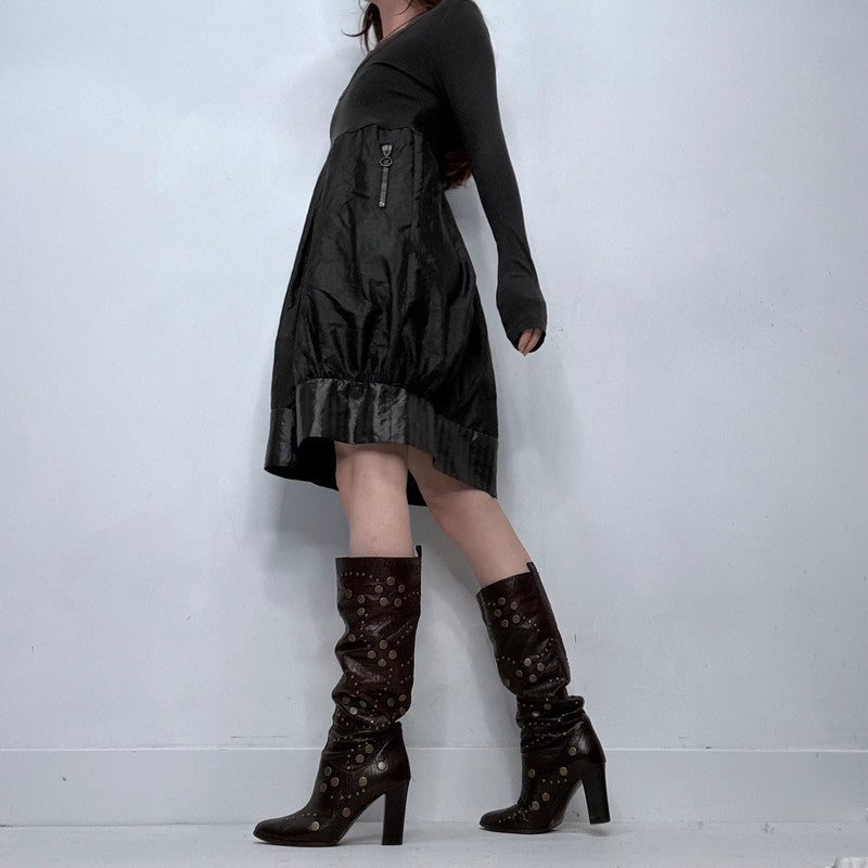 cop copine puff long sleeve dress
