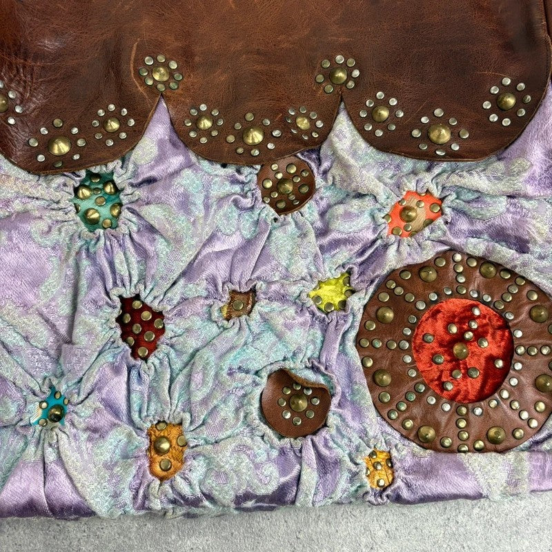 Boho patchwork studded hippy slouchy oversized bag