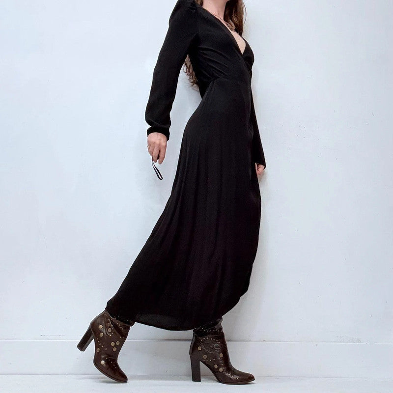 black &other stories wrap maxi dress
