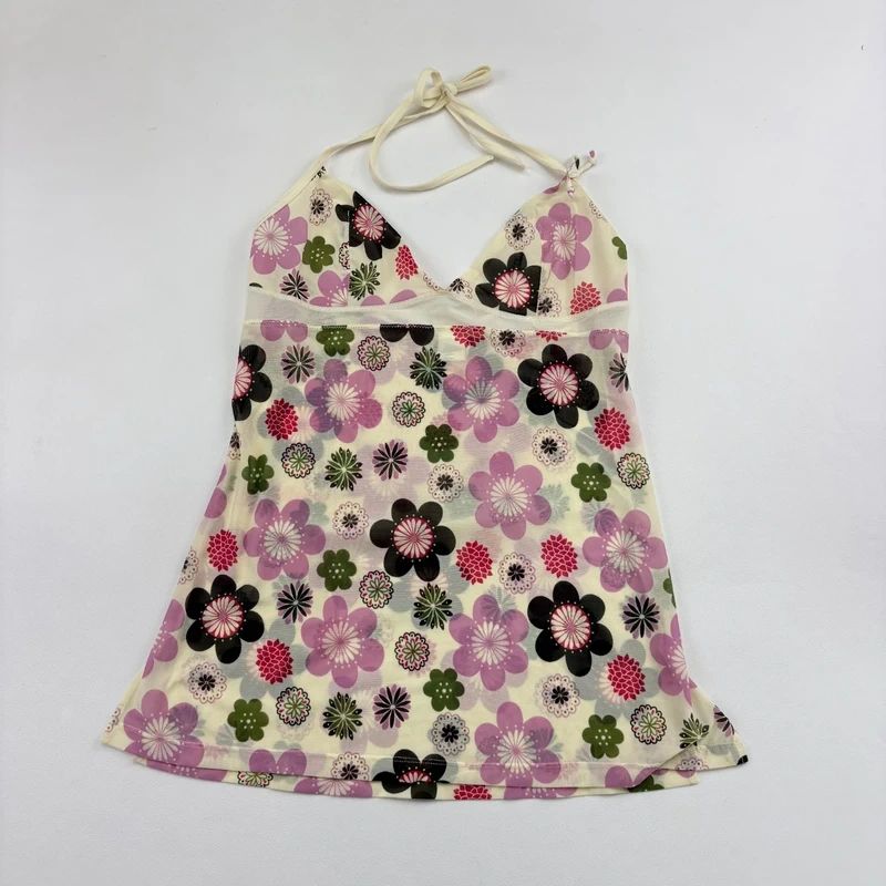 tezenis Flower print Mesh Halter Vest