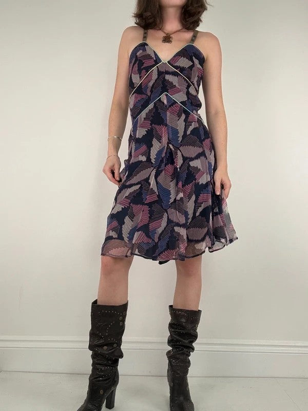 Cargo patterned layered diesel floaty grunge dress