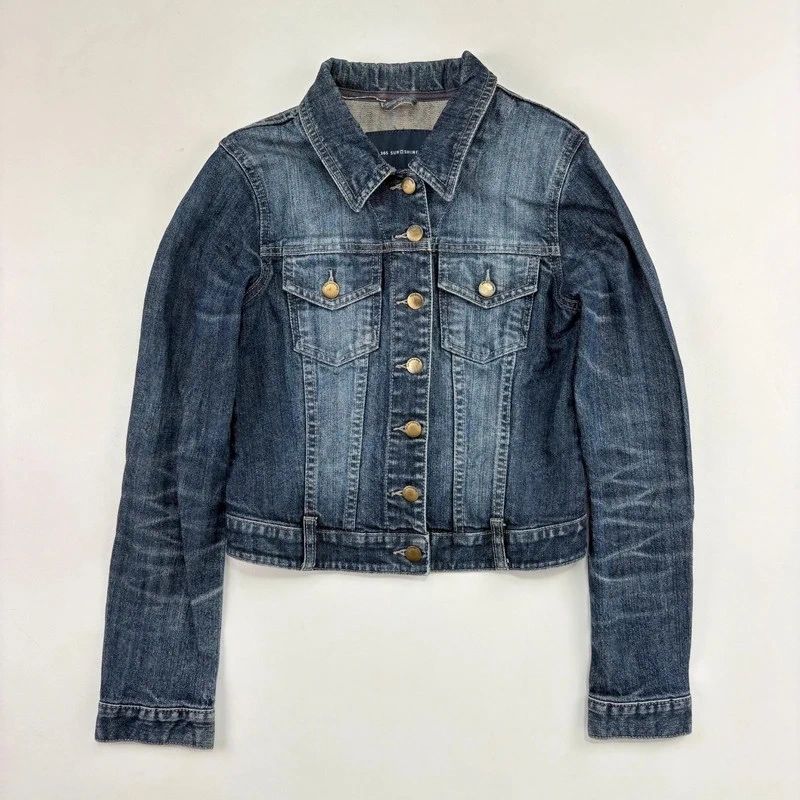 Distressed Cropped Denim Jacket