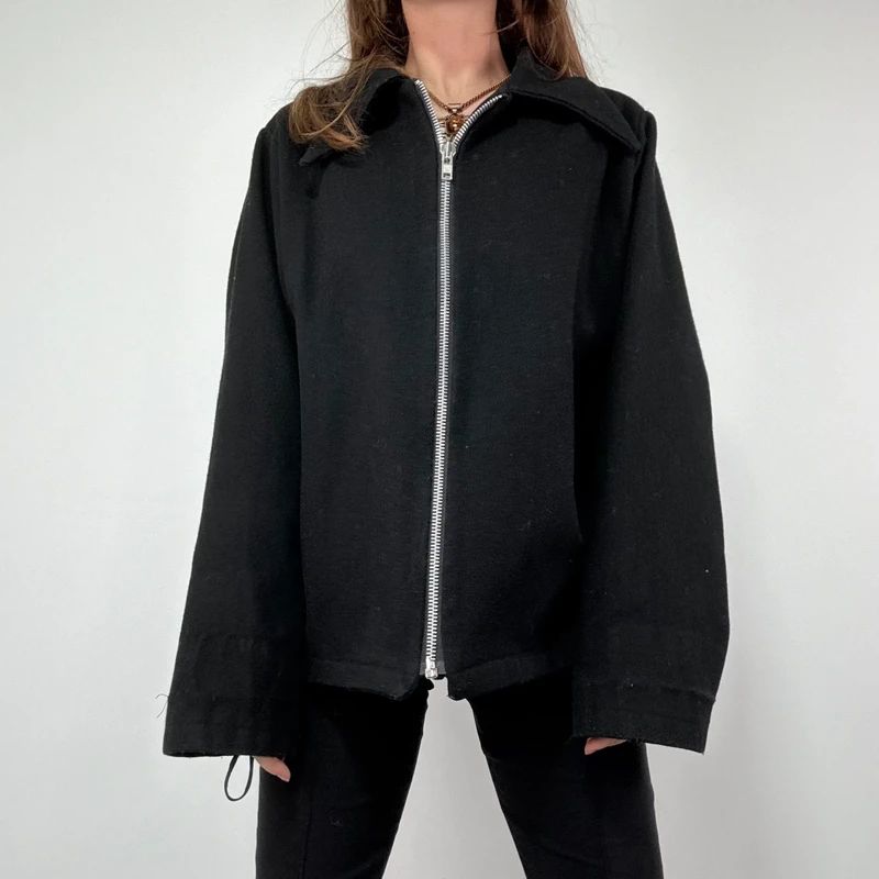 Black Wool Minimalist Jacket
