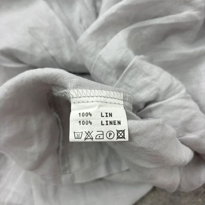 french grey pleated linen shirt