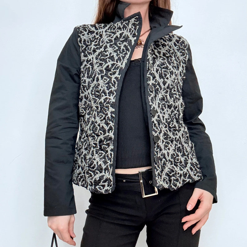 black wool embroidered jacket