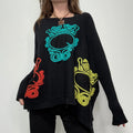black batwing slouchy Save The Queen jumper