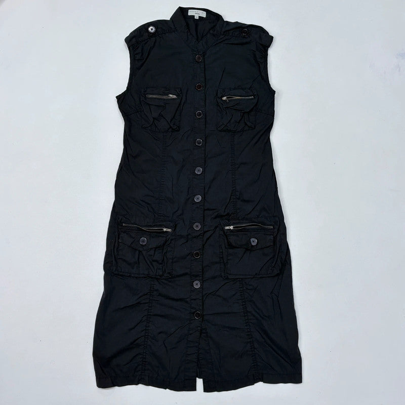 black button utility cargo dress