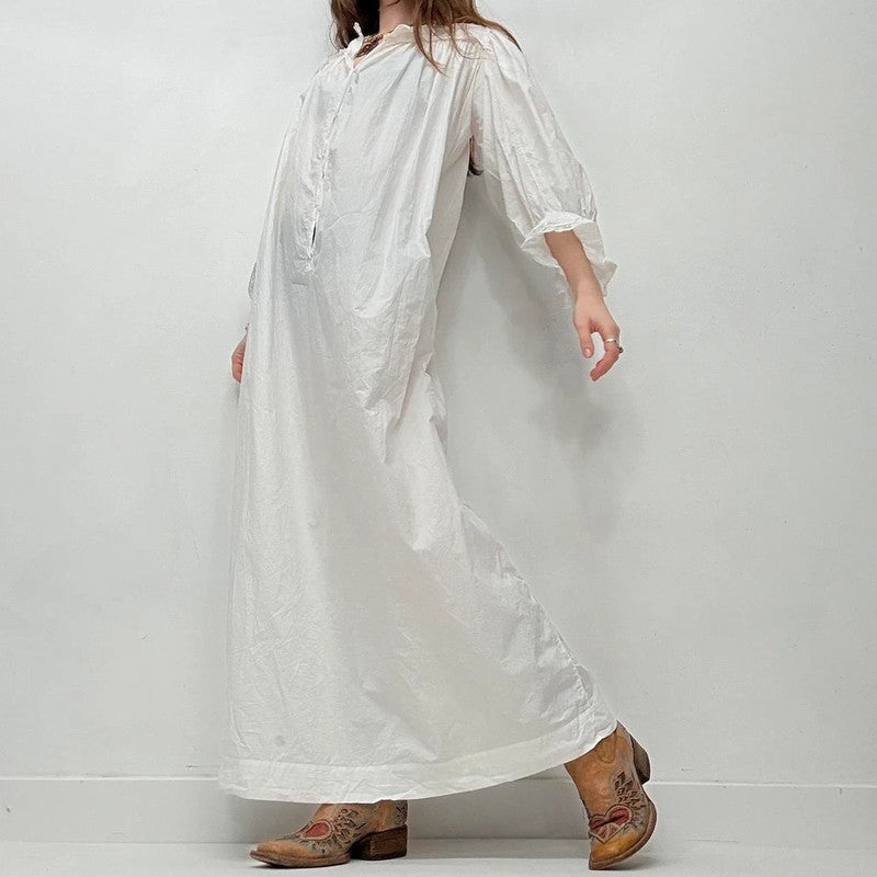 white lace embroidered nightie dress