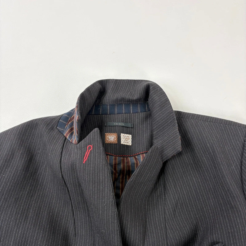 Boxy pinstripe utility blazer