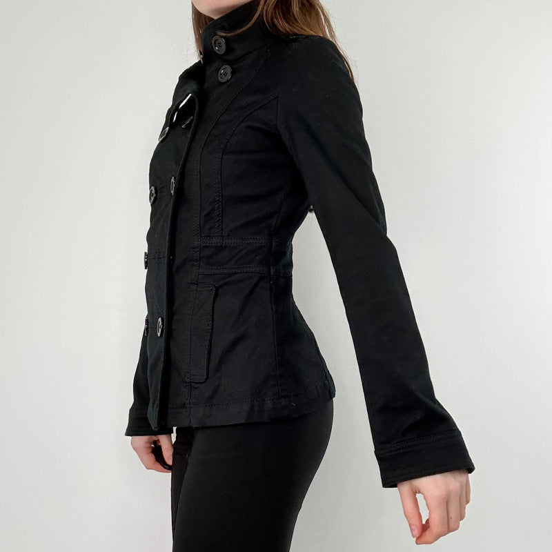 black asymmetric military jacket