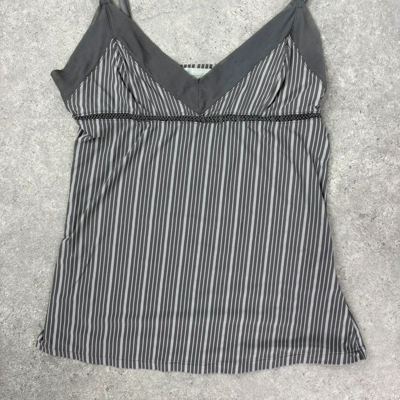 grey pinstripe cami fitted jersey vest top