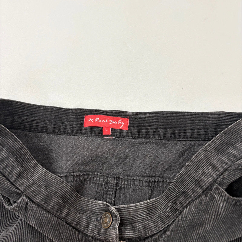 Rene Derhy dark grey cord midi skirt