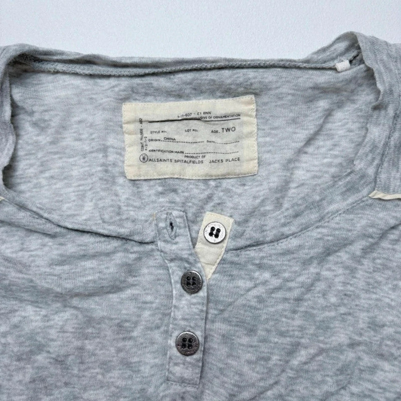 grey allsaints mini cropped sheer cotton t-shirt