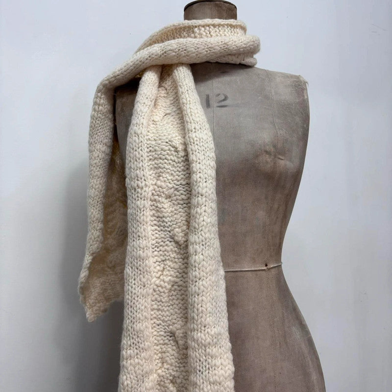 cream cable knit scarf