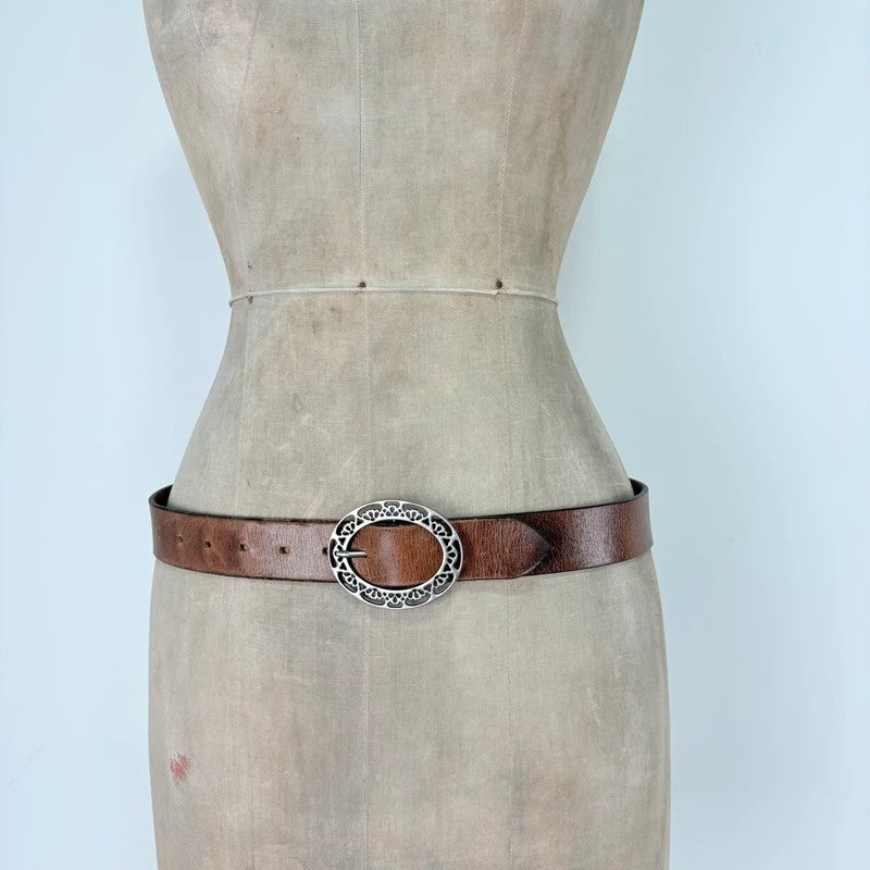 Tan leather western boho belt
