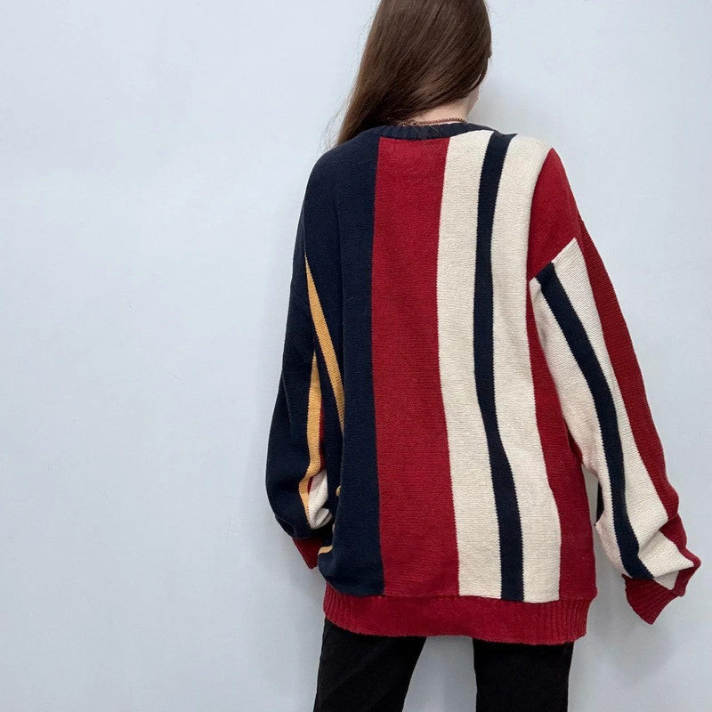 striped oversized slouchy knit jumper