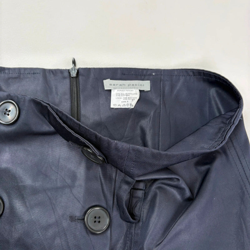 Sarah Pacini navy trench pleated skirt