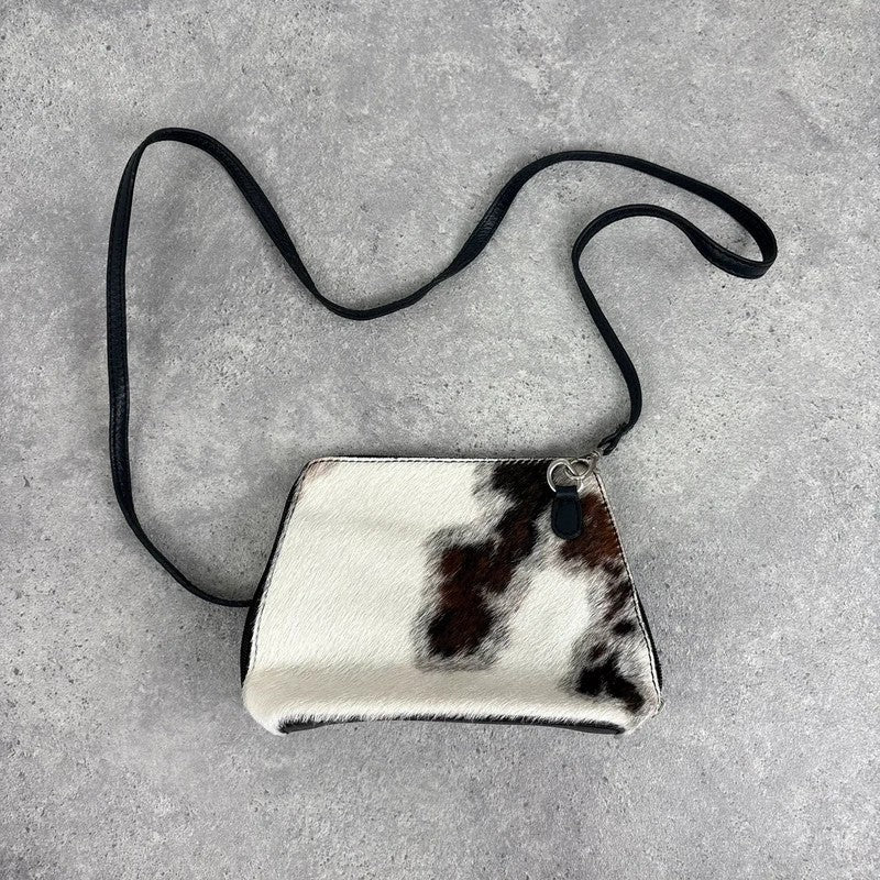 Cow-hide leather mini pouch crossbody