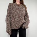 brown chunky knitted oversized jumper