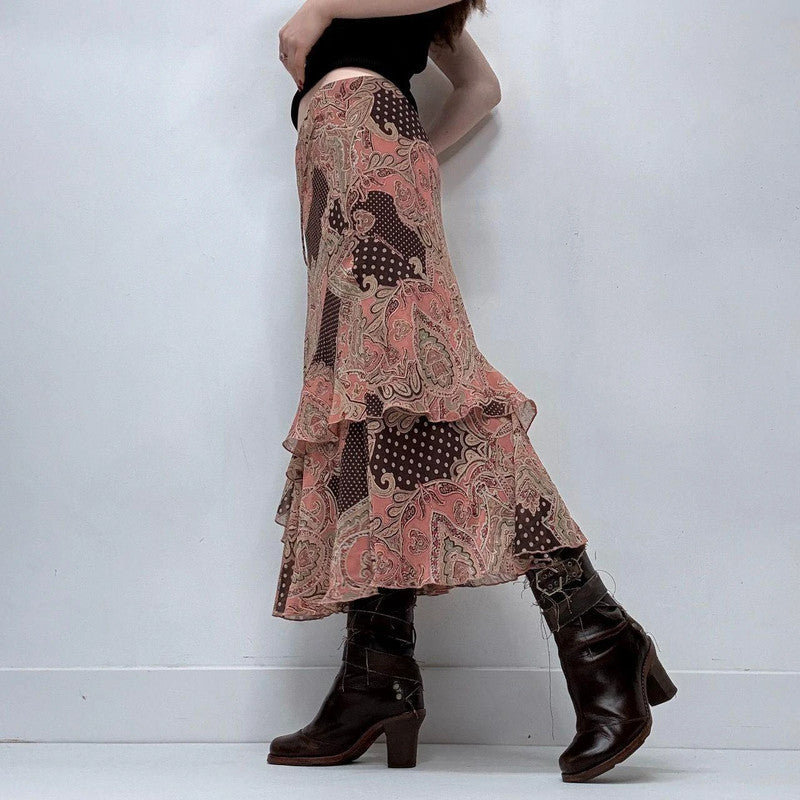 sheer ruffle asymmetric fairy skirt