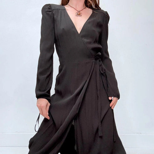 black &other stories wrap maxi dress