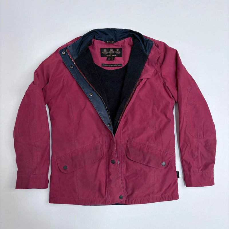 red barbour rain jacket