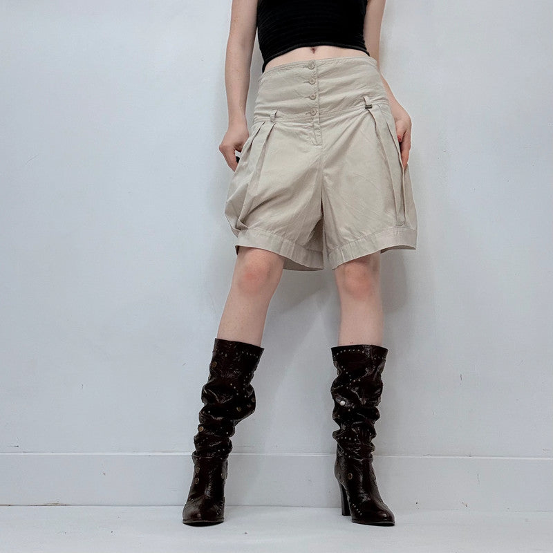 Cop Copine high rise corset style pleated shorts