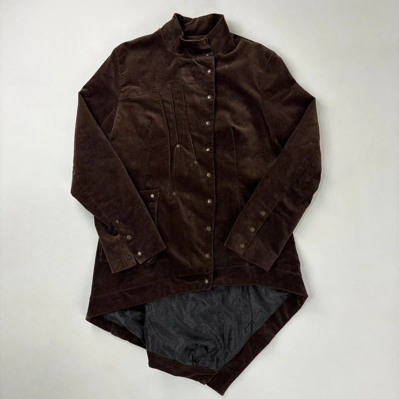 asymmetric brown cord Napoleon jacket