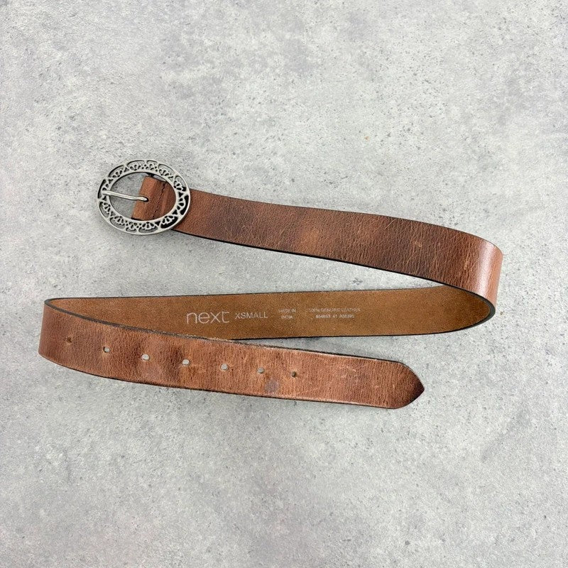 Tan leather western boho belt