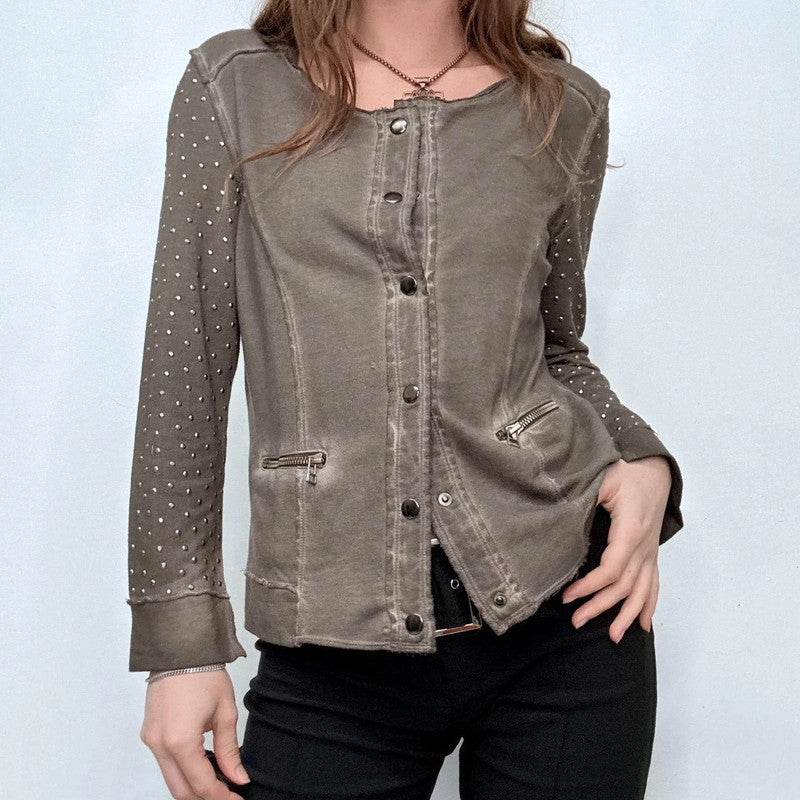 studded distressed flared top
