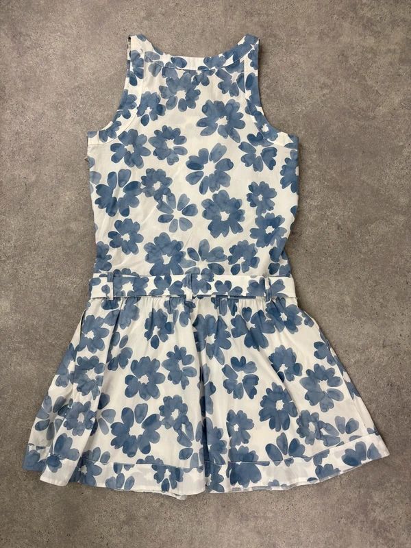 Love moschino blue cotton floral printed flared dress