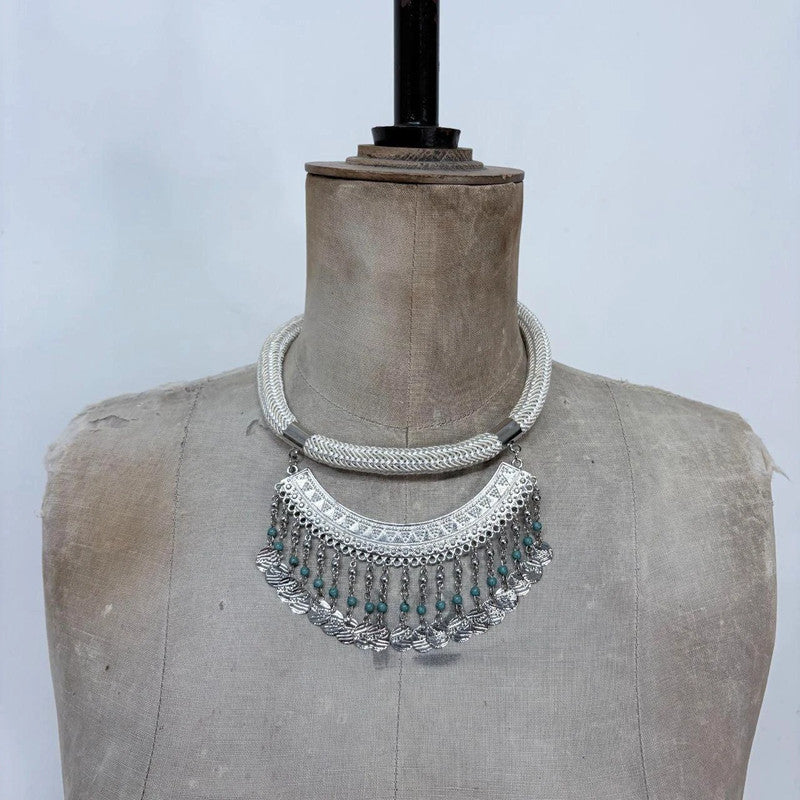 boho hanging charm necklace
