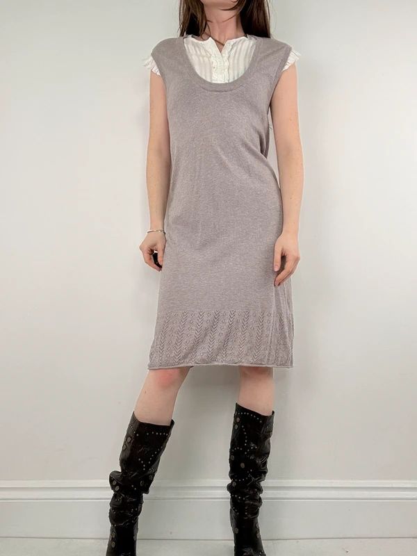 knitted Sandro layered shirt dress